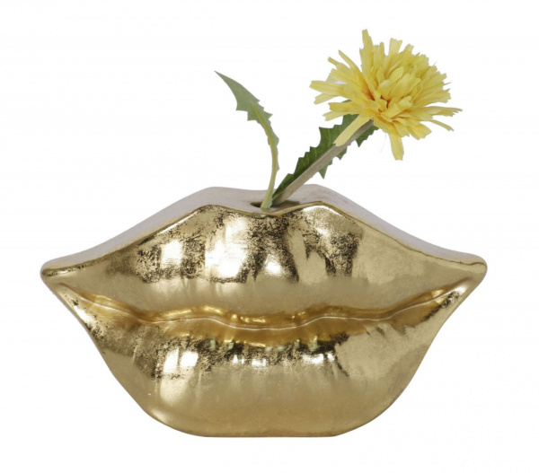 Vaza aurie din rasina, 23 x 8 x 12 cm, Mouth Mauro Ferreti