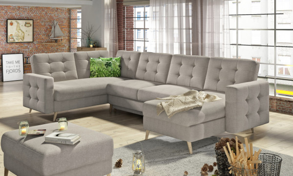 Coltar extensibil cu spatiu pentru depozitare, 326x202x93 cm, Asgard U1, Eltap