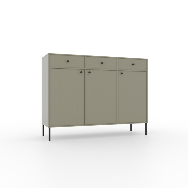 Comodă cu trei usi si trei sertare. 124x41x95cm, Tili System, ADRK Furniture
