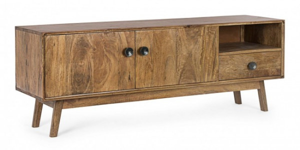 Comoda TV maro din lemn de Mango, 152x40x55 cm, Sylvester Bizzotto