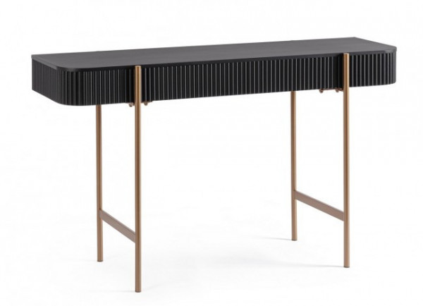 Consola neagra/aurie din MDF si metal, 120x40x73 cm, Darcy Bizzotto