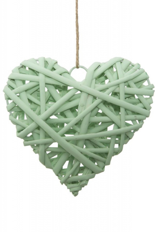 Decoratiune verde din lemn, 20 x 5 x 20 cm, Heart Mauro Ferreti