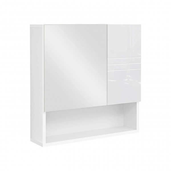 Dulap de baie cu oglinda, 54 x 15 x 55 cm, alb, MDF / PAL, Vasagle - Img 1