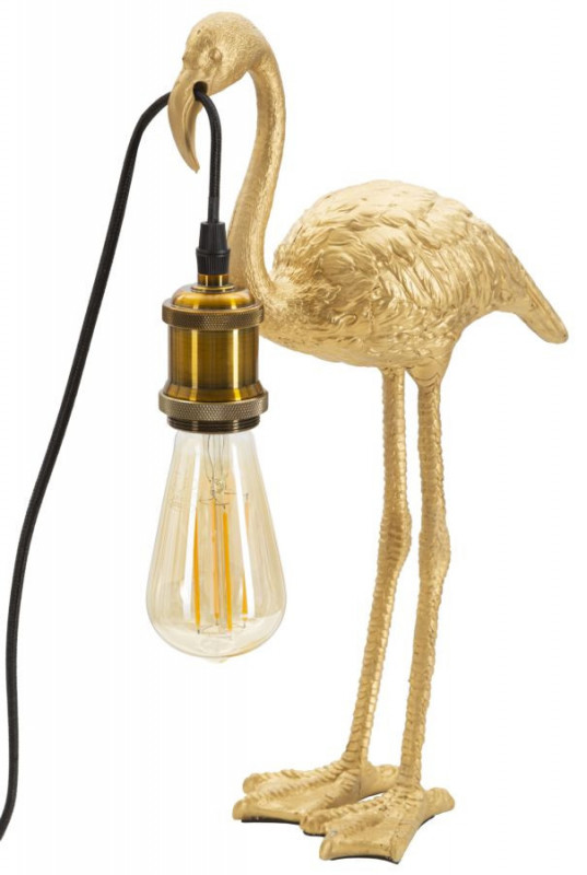 Lampa aurie din polirasina, Soclu E27 Max 40W, 25x11,5x39,5 cm, Flamingo Mauro Ferretti