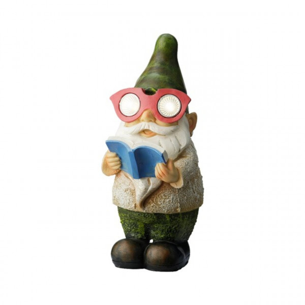 Lampa de gradina Gnome w book, Lumineo, 11.5x13x25 cm, polirasina, multicolor