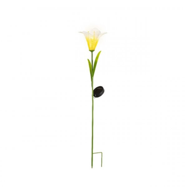 Lampa de gradina lily, Lumineo, 17x17x82.5 cm, metal, alb / galben