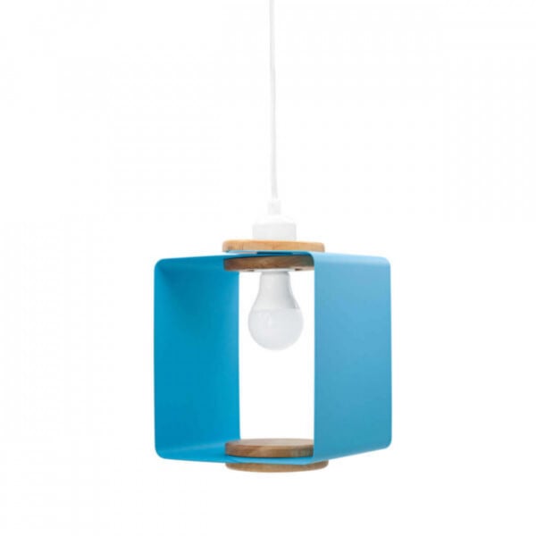 Lampa suspendata Cube Pop Blue, Soclu E27, Max 60W, albastru, Kelektron