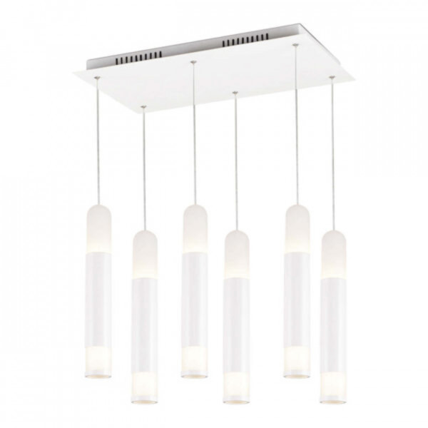 Lampa suspendata LED Flaute 6, Max 60W, alb, lumina neutra, Kelektron - Img 1