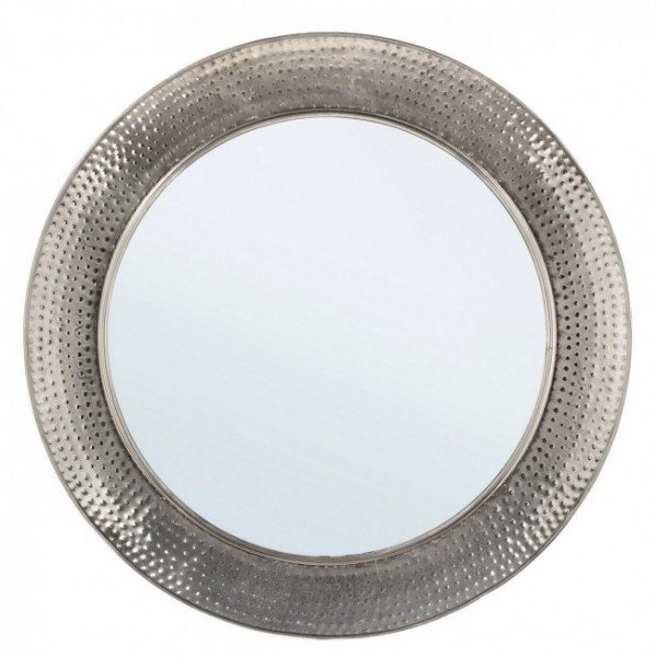 Oglinda rotunda argintie din metal, ∅ 80 cm, Adara Bizzotto