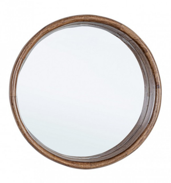Oglinda rotunda maro din lemn de Mango, ∅ 55 cm, Sherman Bizzotto