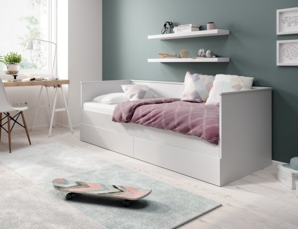 Pat extensibil pentru adolescenți, cu saltea, Hela II, ADRK Furniture
