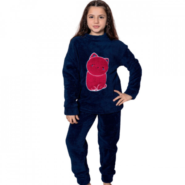 Pijama copii, cocolino, bleumarin, PJC-14 - Img 1