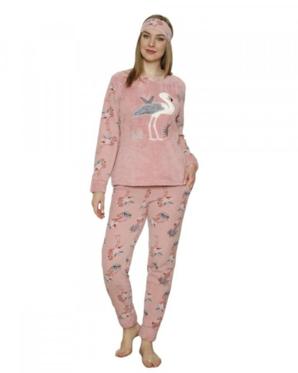 Pijama Dama, Cocolino, Alb/Roz, PFC-58