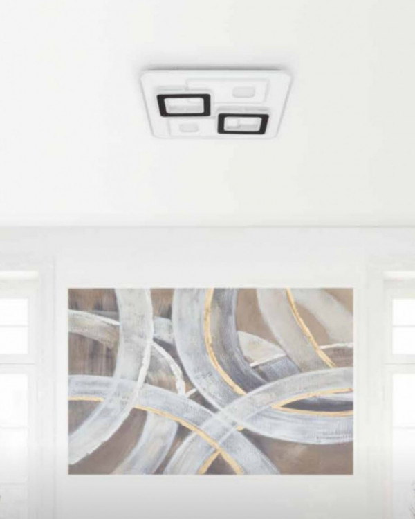 Plafoniera LED 85W, Alb/Maro, Retro, Kelektron