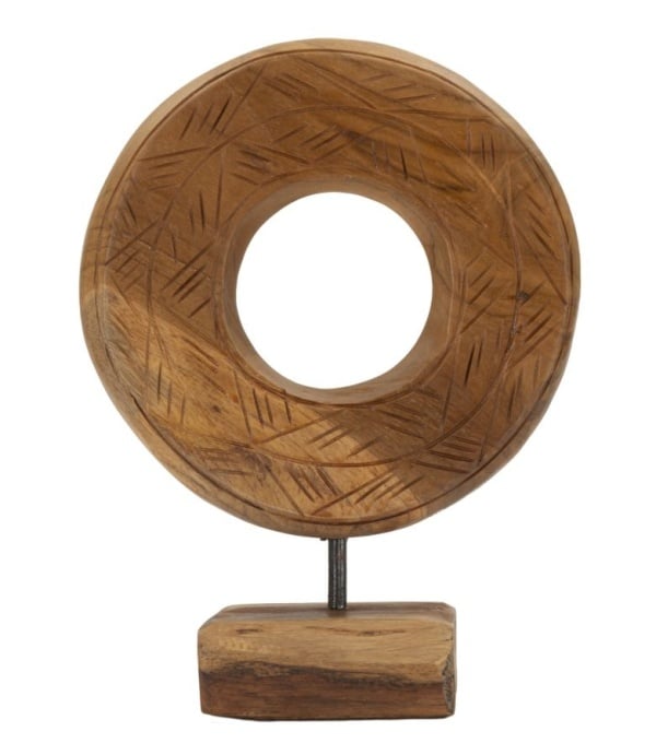 Sculptură Dorat din Teak Reciclat, 20x10x28 cm, Mauro Ferretti - Img 1