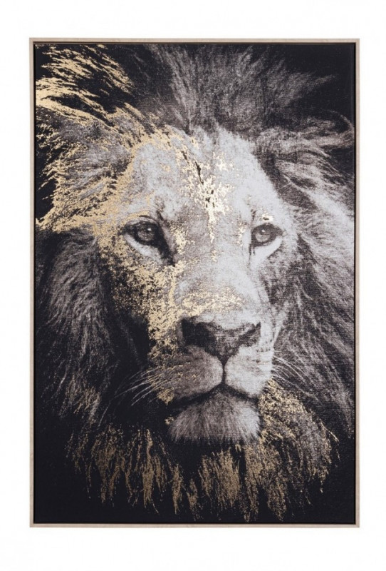 Tablou decorativ gri/negru din MDF si panza, 82,6x4,3x122,6 cm, Bold Lion Bizzotto