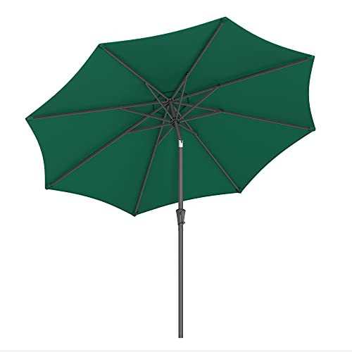 Umbrela de gradina reglabila si cu sistem de inclinare, metal, verde, Songmics
