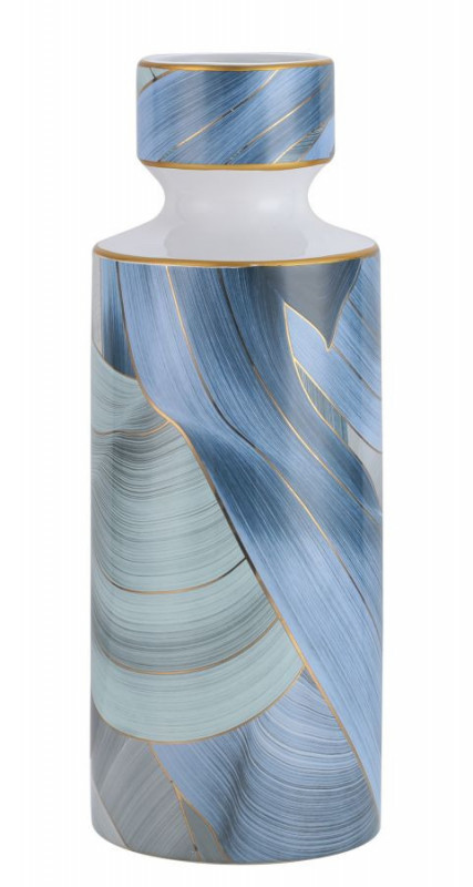 Vaza decorativa albastra din ceramica, ø 14 cm, Tall Mauro Ferreti - Img 1