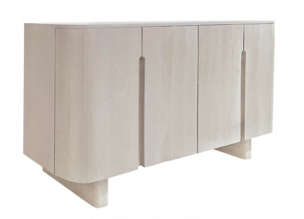 Bufet finisaj natural din lemn de Mango si MDF, 150x40x84 cm, Serapis Bizzotto