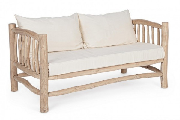 Canapea cu 2 locuri finisaj natural din lemn de Teak, 140 cm, Sahel Bizzotto - Img 1