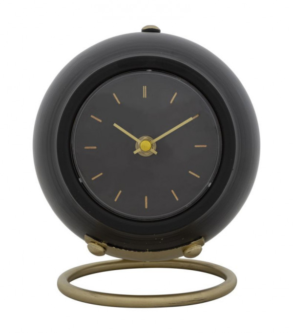 Ceas decorativ de masa negru din metal si plastic, 16x13x19 cm, Ball Mauro Ferretti - Img 1