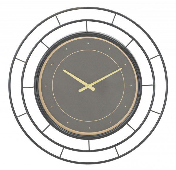 Ceas decorativ negru din MDF si metal, ∅ 70 cm, Fashion Dark Mauro Ferretti - Img 1