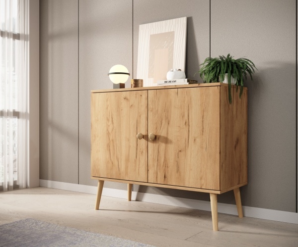 Comodă cu doua usi, 100x42x85 cm, Deri, ADRK Furniture