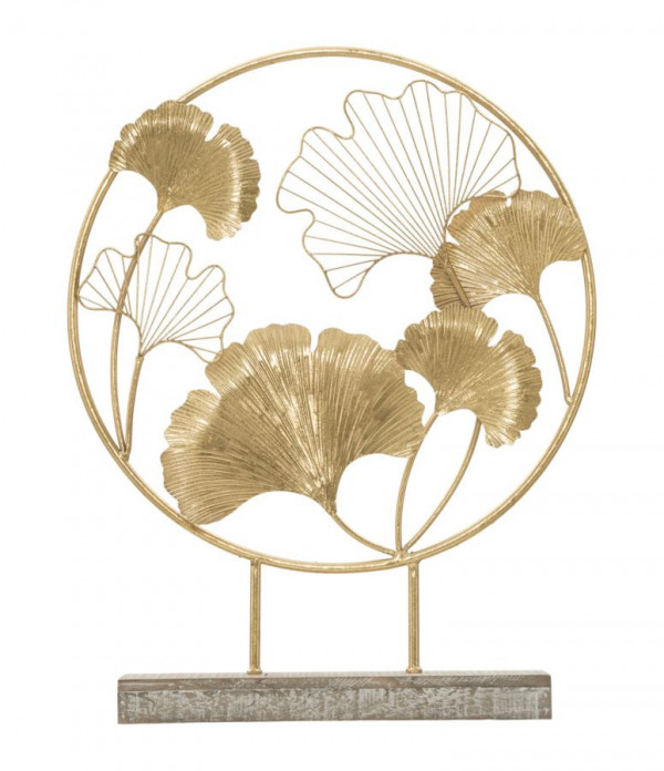 Decoratiune frunze aurii din metal, 50x12,5x64 cm, Little Leaf Mauro Ferretti - Img 1