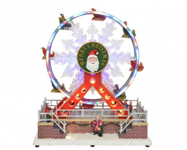Decoratiune luminoasa Ferris wheel, Lumineo, 17x29x31 cm, 30 LED-uri, multicolor