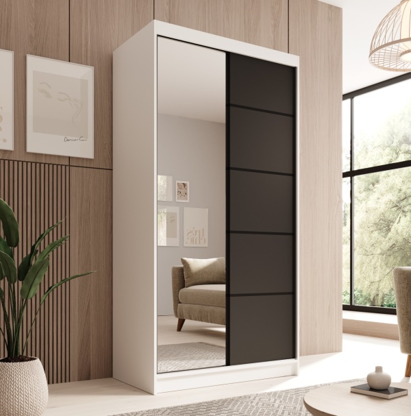 Dulap cu usi glisante, 100x58x200 cm, Laurencja 100, ADRK Furniture