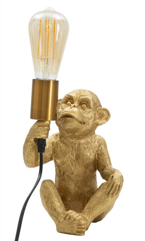 Lampa aurie din polirasina, Soclu E27 Max 40W, 17x14,5x25 cm, Monkey Mauro Ferretti