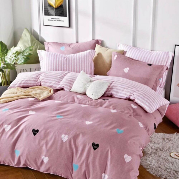 Lenjerie de Pat din Finet, Pat 2 Persoane, Little Hearts, FNJ-112