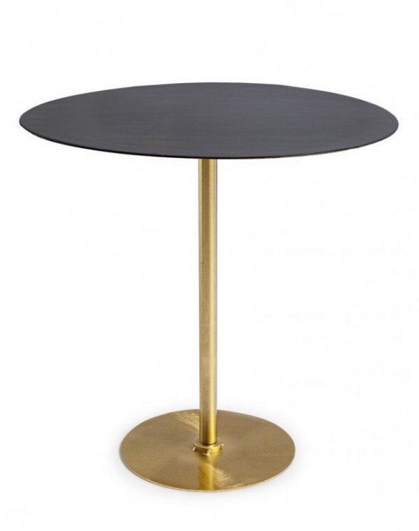 Masuta de cafea gri / aurie, din metal, Ø 50 cm, Desur Bizzotto
