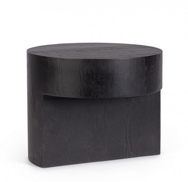 Masuta de cafea neagra din lemn de Frasin, ∅ 50 cm, Stanwood Bizzotto - Img 1