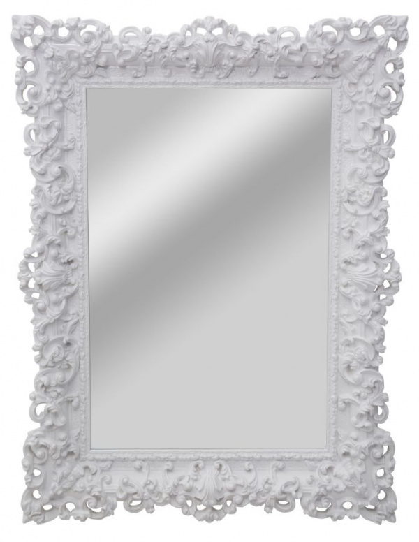 Oglinda decorativa alba din rasina si sticla, 90 x 9,5 x 120 cm, Versailles Mauro Ferreti