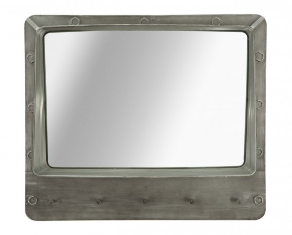 Oglinda decorativa gri din metal si sticla, 70 x 19,5 x 60 cm, Bolt Mauro Ferreti