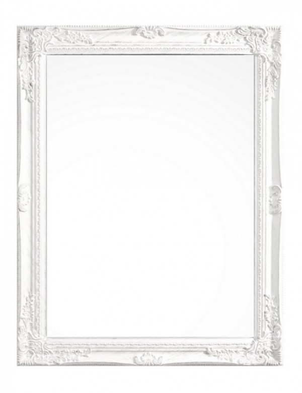 Oglinda dreptunghiulara alb antichizat din lemn de Brad, 82x62 cm, Miro Bizzotto