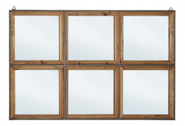 Oglinda dreptunghiulara maro din lemn de Pin, 92,5x52,5 cm, Border Bizzotto