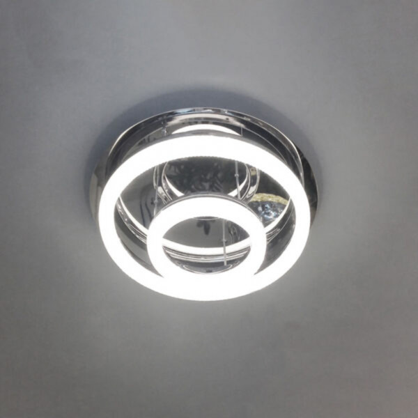 Plafoniera LED Rings 2, Max 84W, lumina calda / neutra / rece, crom, Kelektron