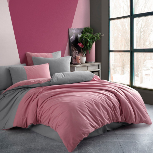Set Lenjerie Pat Dublu Uni, Bumbac, 6 Piese, Roz, HBP-99