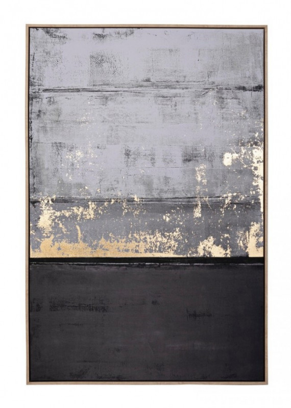 Tablou decorativ in ulei gri/negru din MDF si panza, 82,6x4,3x122,6 cm, Bold Abstract Bizzotto