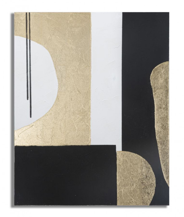 Tablou decorativ multicolor din lemn de Pin si panza, 80x2,7x100 cm, Obix Mauro Ferretti