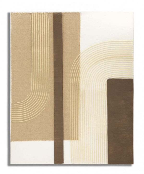 Tablou decorativ multicolor din lemn de Pin si panza, 80x2,8x100 cm, Lofty Mauro Ferretti - Img 1