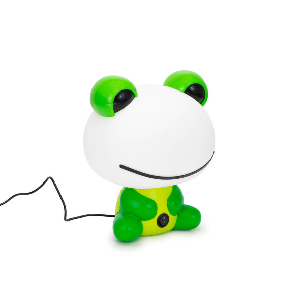 Veioza pentru copii Cute Pet Frog 1, 1x E14 / 7W / 12V, alb / verde, Kelektron