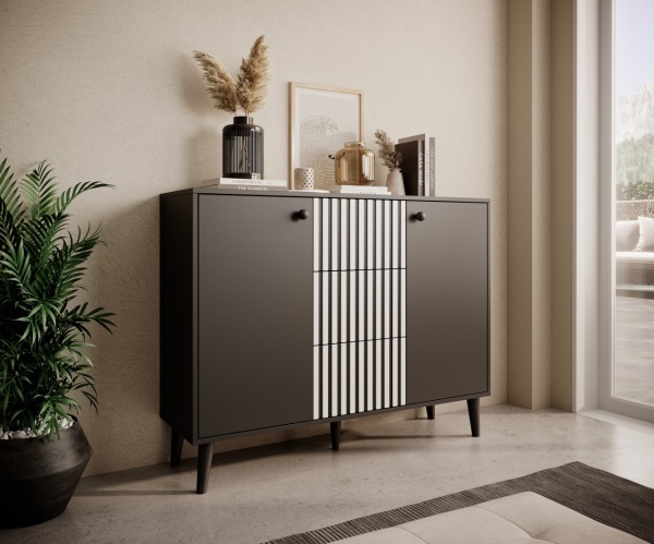 Comodă cu doua usi si trei sertare, 120x35x90cm, FADI, ADRK Furniture