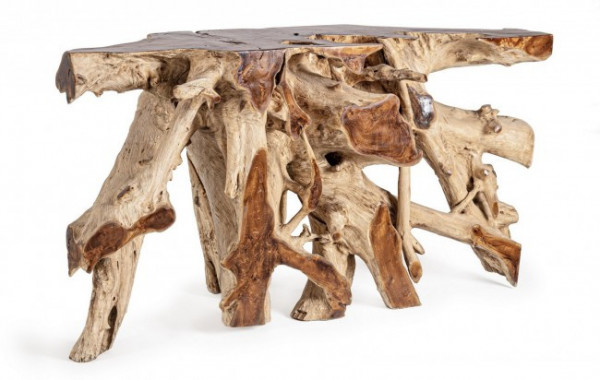 Consola finisaj natural din lemn de Teak, 150x45x80 cm, Lisandra Bizzotto - Img 1