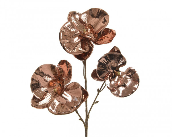 Decoratiune Orchid, Decoris, 22x10x45 cm, plastic, cupru