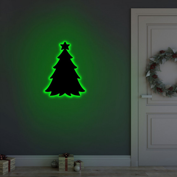 Lampa de perete Christmas Pine 2 , Neon Graph, 20x27 cm, verde