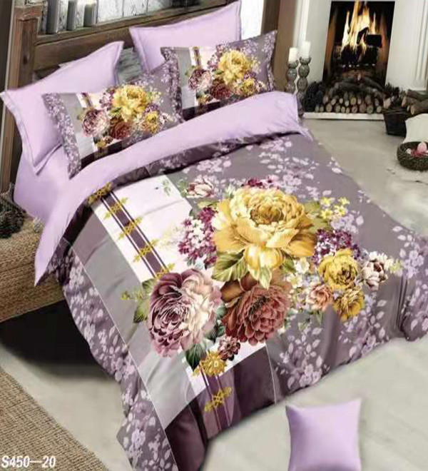 Lenjerie de pat catifea, lila, 6 piese, S450-20