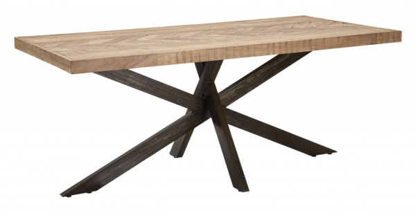 Masa dining pentru 8 persoane maro din lemn de Acacia, 180 cm, X Mauro Ferretti - Img 1